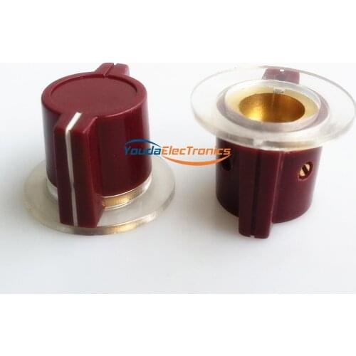 1PC Red AMPLIFIER KNOB ABS Plastic 26X18MM Audio GUITAR AMP Effect Pedal Stomp Knob 1/4" Shaft Hole