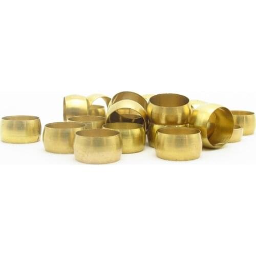 10PCS 3mm 4mm 5mm 6mm 6.35mm 8mm 10mm 12mm 14mm 16mm ID Brass Fit Compression Sleeve Fitting Sleeve Ferrule Ring