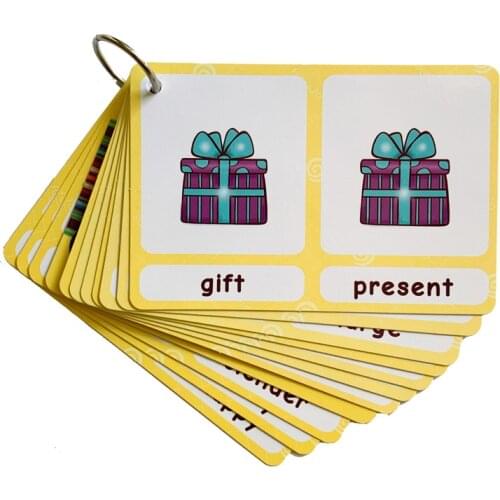 20 Group Synonyms English Learning Flash Cards for Baby Children Early Educational Cards Pre-kindergarten Classroom Supplies