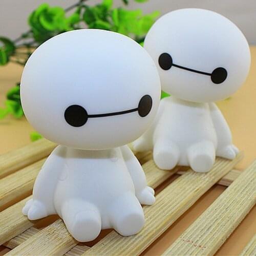 2019 Big Hero 6 Baymax Anime PVC Action Figure Cartoon Cute Robot Shaking Baymax Dolls Car Decor Kids Toys Birthday Gift