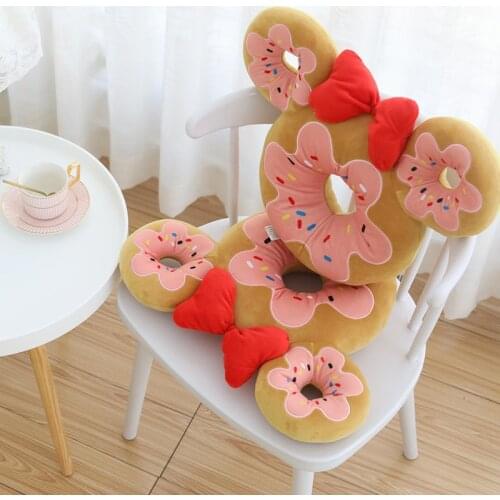 40CM Simulation Donuts Pillow Plush Cushion Plush Toy Doll Kids Home Decor Chocolate Donut Seat Cushion Chair Car Seat Cushion