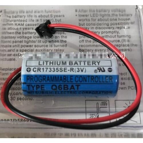 50PCS New Original CR17335SE-R(3V) CR17335 Q6BAT CNC 3V PLC Lithium Battery Batteries with Plug Free Shipping CR