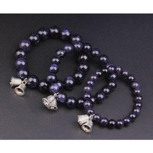 8mm/10mm/12mm Pendant Bracelet Sky Blue San Stone Beaded Bracelet Fashion Jewelry For Lady For Men For Lovers