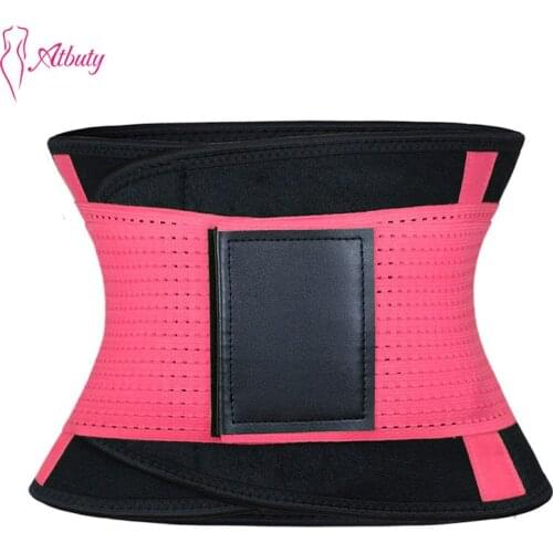 Atbuty Pink Neoprene Slimming Short Torso Waist Trainer Belly Trimmer Belt Tummy Control NB1660