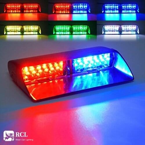 16 LED High Intensity LED Emergency Hazard Warning Strobe Lights 18 Modes for Interior Roof/Dash / Windshield with Suction Cups