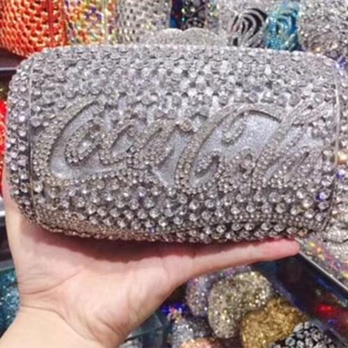Hollow Out Silver Metal Rhinestone Crystal Clutch New Fashion Wedding Bridesmaid Diamond Purse Evening Bag Clutches Women Purses