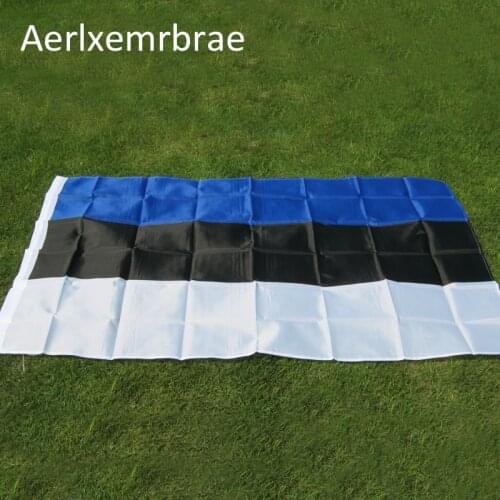 Free Shipping aerlxemrbrae flag Estonia flag Banner 90*150cm Hanging Estonia National flag