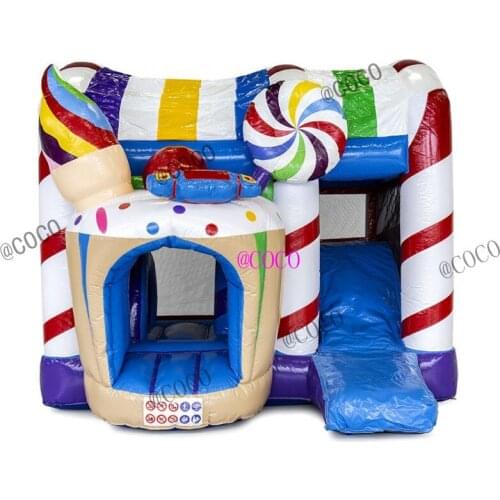 Free air ship to door,4.7x4m Sweet design commercial jumping candy inflatable bounce houses
