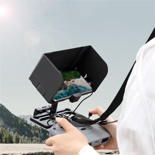 Phone Holder with Sun Hood Adjustable Angle Clamp for DJI Mavic Air 2/Mavic Mini/Mavic Pro/Spark Remote Controller
