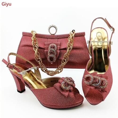 Doershow beautiful shoe and bag set for party Italian shoe with matching bag new design lady matching shoe and bag! HJK1-27