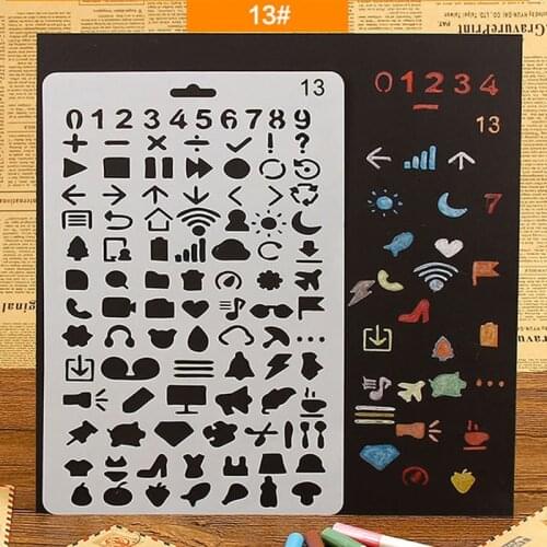 Daily life icon stencil travelers decorative stencil template soft plastic drawing stencil planner