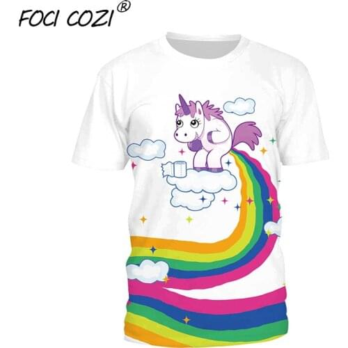 Fabric Unicorn Printed Tshirt Cotton T Shirt White xxxl Streetwear Men Tshirt For Couples Clothes Unicorn Oversized T Shirt
