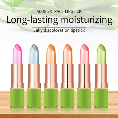 Aloe Vera Jelly Lipstick Temperature Change Color Lip Balm Color Long Lasting Moisturizing Makeup