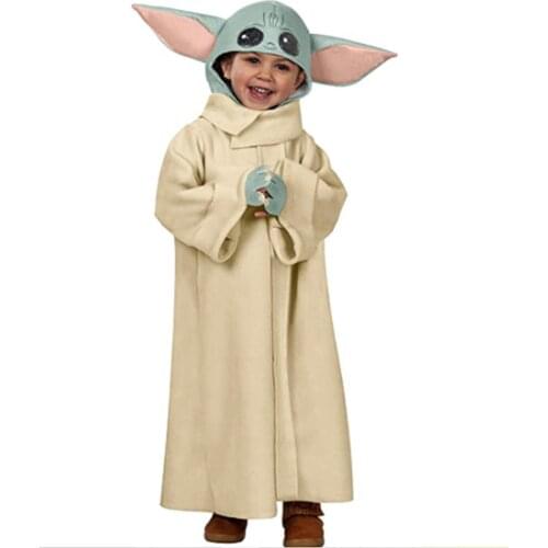 New Star Wars Mandalore Yoda Baby Costume stage cosplay costumes Jumpsuit with headgear girl kid child children coat