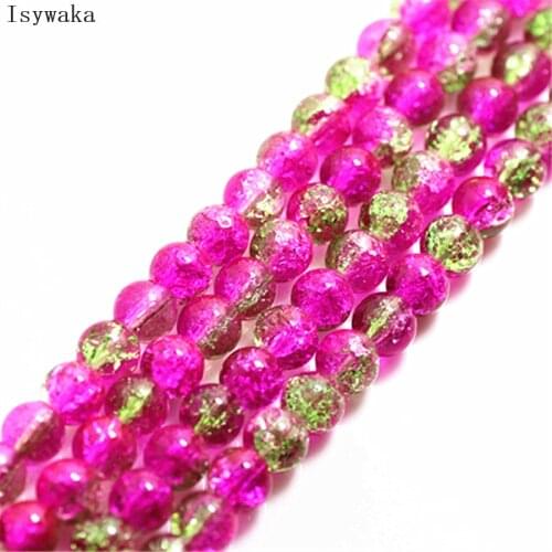 Isywaka 50pcs 6mm Color46 Round Austria Crystal Beads charm Glass Beads Loose Spacer Bead for DIY Jewelry Making