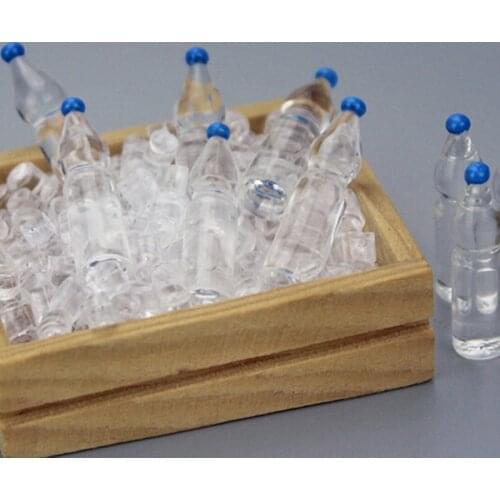 Dolls Miniature Dollhouse 4Pcs/Set Plastic Imitation Mineral Water Bottle Baby Toys American Mini Toy Accessories