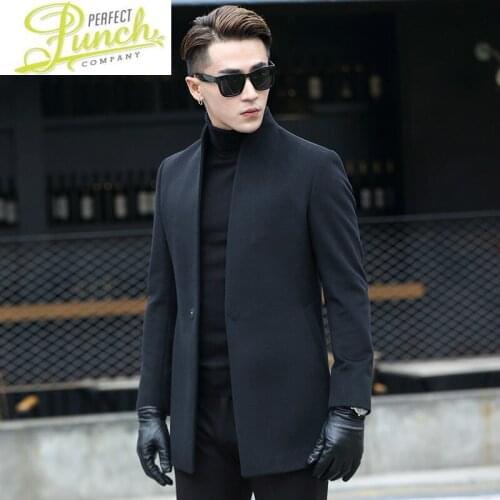 Winter 100% Wool Autumn Men Woolen Streetwear Windbreaker Outwear Mens Jacket and Coat Abrigo F-XR-17T-54MY1840