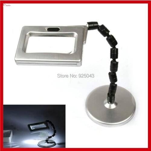 New Portable Adjustable Flexible Gooseneck 3X 5X Desk Led Light Reading Magnifier Electronic Repair Jewelry Magnifier