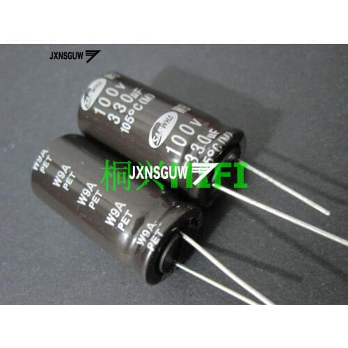 20PCS Original SAMWHA WB 100V330UF 16X30MM Dark brown Aluminum electrolytic capacitors 330uF/100v 105 degrees 330UF 100V