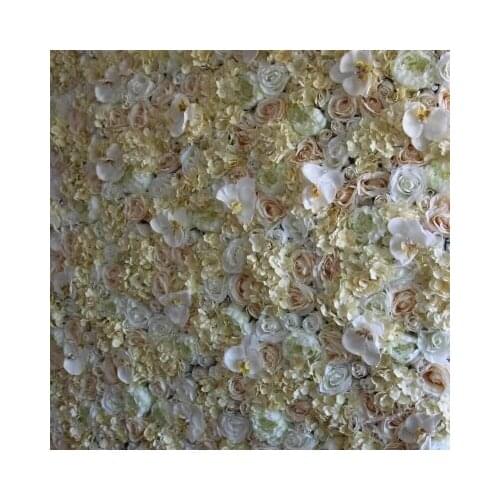 Champagne color dense rose Peony flower backdrop flower pillar photography props shop hotel flower wall Wedding Supply