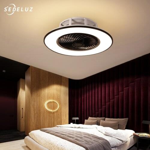 Modern Nordic Ceiling Fan Light with Painted for Dining Room Bedroom Living Room Lamp Fashion Led Fan Chandeliers SEDELUZ