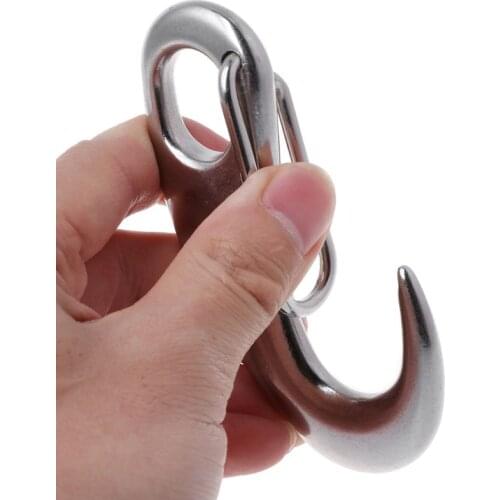 Boat Marine Stainless Steel Egg Shape Spring Snap Hook Clip Quick Link Carabiner Y51D
