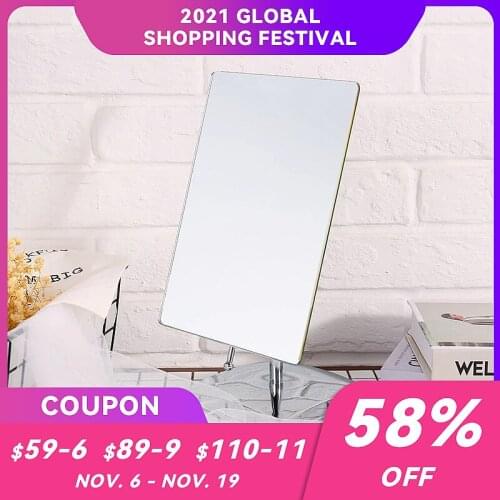 High definition rectangular desktop makeup mirror 304 Stainless Steel Portable vertical self portrait makeup mirror
