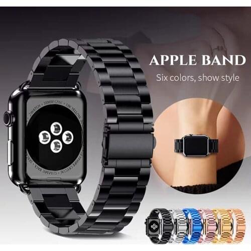 Stainless Steel Replacement strap for Apple Watch Series SE 6 5 4 3 2 bands Bracelet for iWatch 38/40/42/44mm Watchband Wrist