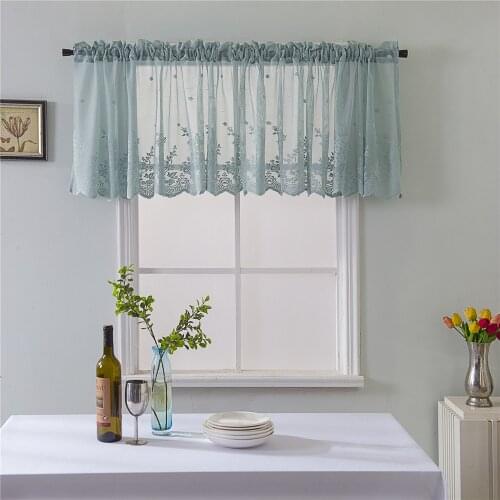 Mesh Lace Jacquard Bay Window Curtain Coffee Cafe Shop Short Curtain Drape for Kitchen Cupboard Cabinet Door Bedroom Home Decor