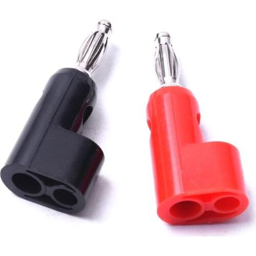 5 Pairs Black and Red 4mm High Current Solderless Screw Stackable Banana Plug Connector Insulated Lead