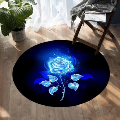 Blue Enchantress Pattern Bedroom Carpet Round Mats Living Room Carpet 60cm 80cm 100cm 120cm 150cm