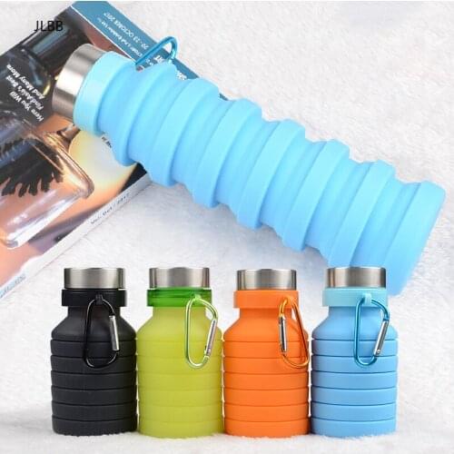 470/550ML Folding Water Bottle Portable Retractable Silicone Coffee Bottle Outdoor Travel Drinking Sport Drink Kettle 40