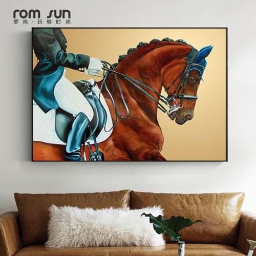 Modern Abstract Knight Horses Painting Animal Pictures Art Decoration Home Decor Modular Paintings Fashion Tableau Decoration