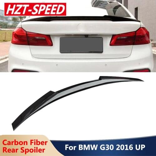 M4 Style Carbon Fiber Rear Spoiler Back Trunk Wing For BMW 5 Series G30 G38 Car Body Kit 2016 Up Modification
