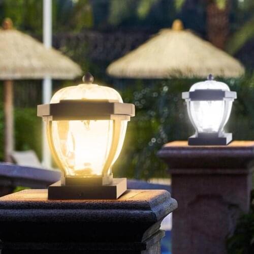 Solar LED Pillar Lamp Waterproof White Warm Color Outdoor Garden Lawn Light Landscape Led Solar Lawn Lamp Garden Decoration