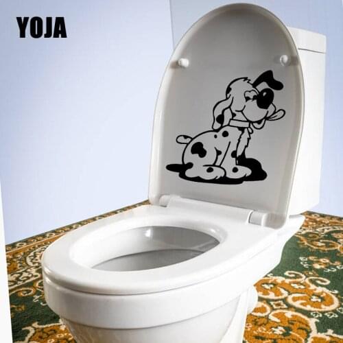 YOJA 23.4X24CM Funny Dalmatian Puppy Dog Kids Room Decoration Wall Stickers Toilet Seat Decal T5-1636
