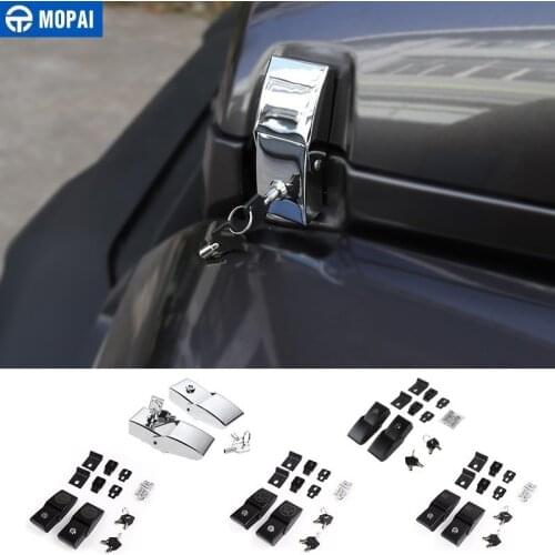 MOPAI Car Lock Hood Latch Catch With Key Kit for Jeep Gladiator JT 2018+ Car Engine Lock Cover Accessories for Jeep Wrangler JL