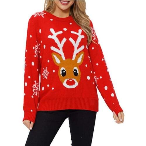 New Autumn Winter Casual Keep Warm Women Sweater High Quality Female Knittshirt Harajuku Christmas Snowflake Reindeer Pullover