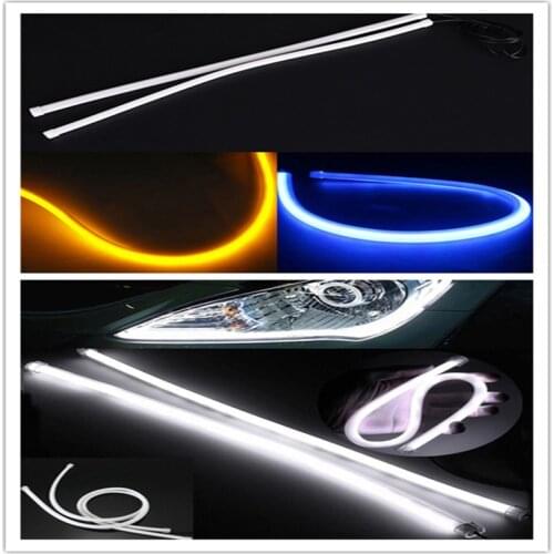 1pc Flexible DRL 45cm LED Daytime Running Light Soft Tube Guide Angle Eyes LED Strip Auto Lamp For Car Headlight Assembly