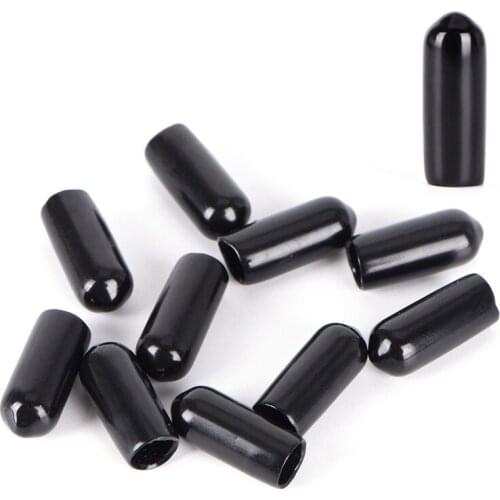 10PCS/lot PVC Rubber Steel Pole Tube Pipe Protecting 3-8mm End Cap PVC Plastic Cable Wire Thread Waterproof Cover Vinyl End Cap