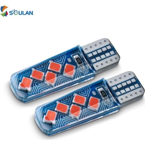 2pc W5W 194 168 T10 Canbus Car Led Bulb 12V 3000k 6000k Yellow White Red Blue Diode Interior Dome Light Wedge License Plate Lamp