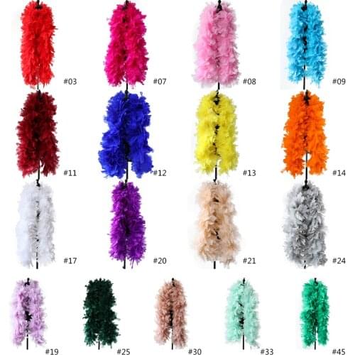 2 meter Natural Turkey Feather Boa Wedding Stage Clothing Sewing Accessory 200 Grams Decorative feather on Ribbon Shawl Dyed