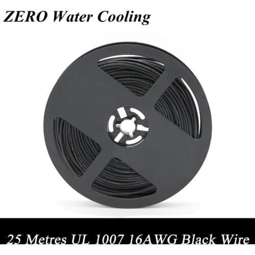 25 Metres/Roll Black Color UL1007 16AWG Flexible Stranded 80 degree 300V Electronic Wire