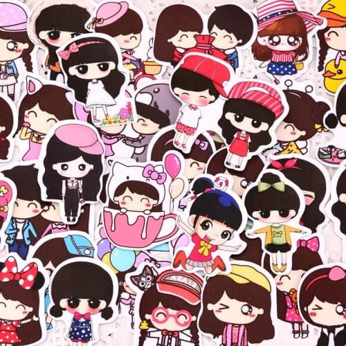 35pcs Creative cute self-made cute popular girls sticker scrapbooking stickers /decorative sticker /DIY craft photo albums/trunk