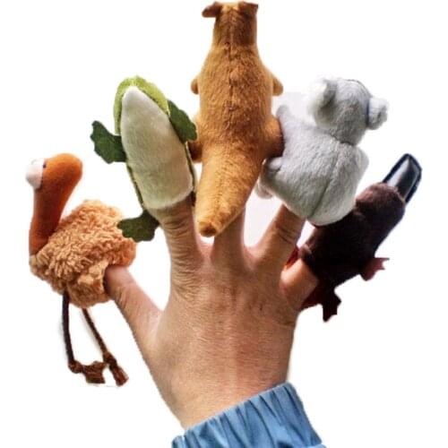 5Pcs Mini Size Cute Koala Platypus Australian Animal Finger Puppets Plush Doll Interactive Toy Kids Gift