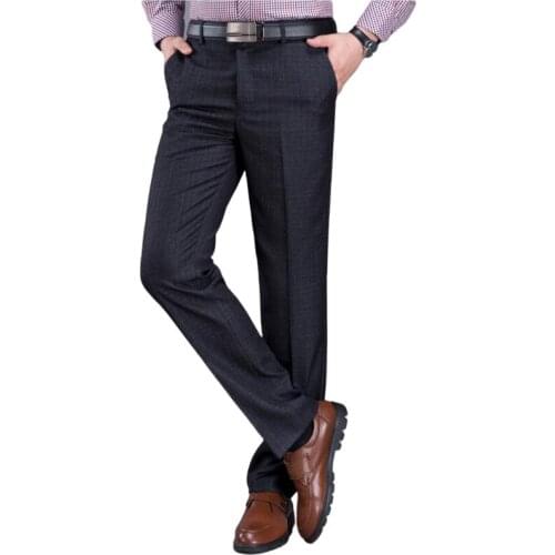 Mens Suit Pants Men Dress Pants Thick Trousers Straight Business Mens Formal Pants Straight Suit Pants Non-Iron