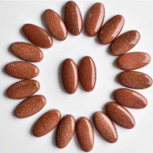 Wholesale 20pcs/Lot fashion gold sand stone oval shape cab cabochons beads for Accessories Jewelry making 15x30mm free shipping