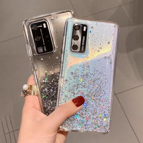 For Huawei P40 Lite Case Luxury Bling Glitter Phone Cover On For Huawei P40Lite P40 Pro P 40 P40Pro Soft Epoxy Back Cases Bumper