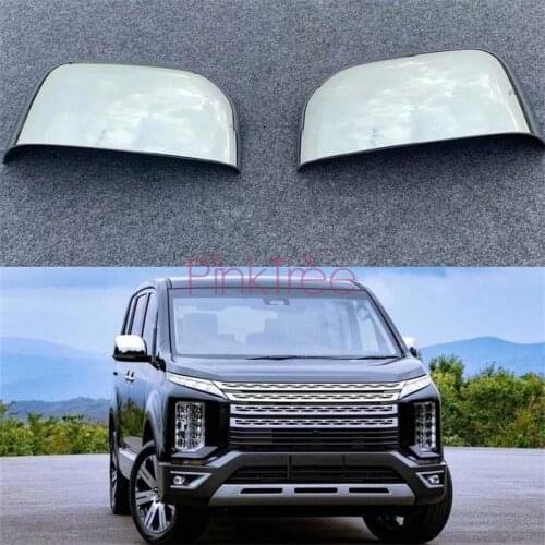 For Mitsubishi Delica 2020 ABS Chrome Shiny Side Door Rearview Mirror Wing Cover Trim Car Styling Accessories