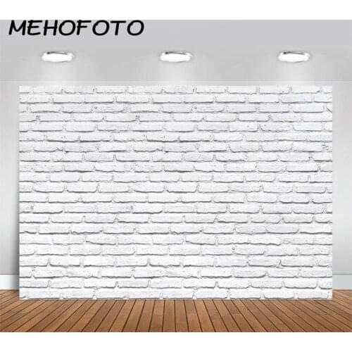 MEHOFOTO White Brick Wall Photography Backdrop Birthday Party Decoration Background Baby Newborn Photo Booth Studio Backdrops